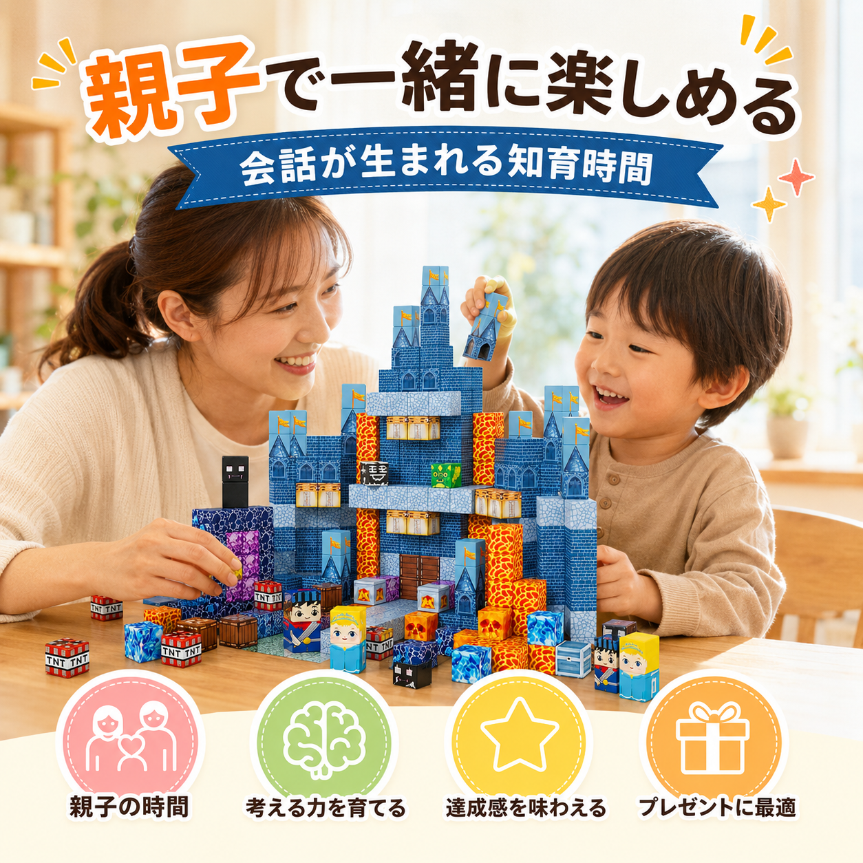 CubeCraft Mine Builder – 青のお城